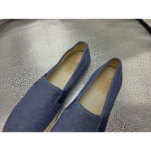 Lauren Ralph Lauren Jinny Canvas Slip-On Sneakers Denim Blue 9B Shoes - Picture 2 of 11